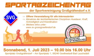 Sportabzeichentag am 1. Juli 10:00 bis 16:00 Uhr