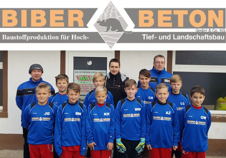 Biber-Beton spendiert unserer D-Jugend Sweatshirts