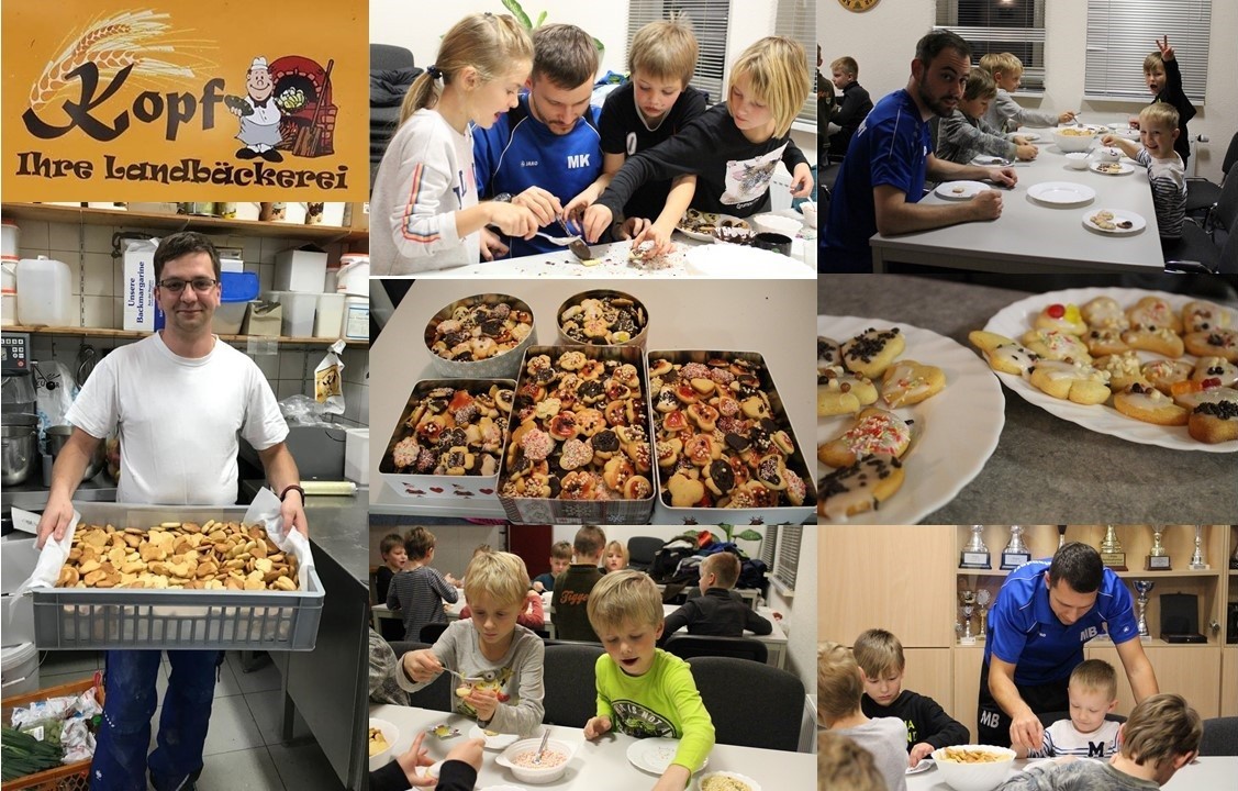 F-Junioren dekorieren Plätzchen für die Weihnachtsfeier