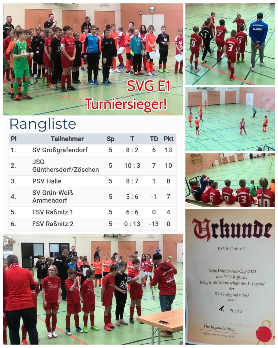 Auch E1 triumphiert beim Winter-Aue-Cup 2023 des FSV Raßnitz